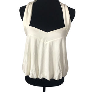 Free People Womens Milk Blossom Cece Halter Top S Ivory Cream Viscose Crop New